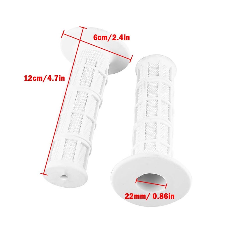 Klanata 1Pair Pro Taper Grips  Dirt Bike Grips  White Odi Grips  22mm 7/8"" Scooter Grips Handlebar Hand Grips for Motorcycle  Mini Bike  Dirt Bike  Pit Bike Handlebar Dirtbike  Blue Red Grey Optional - Image 2